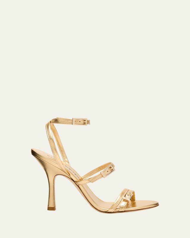 Georgie Metallic Buckles Strappy Sandals